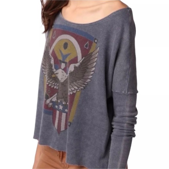 Daydreamer LA Charcoal Eagle Graphic Long Sleeve Shirt size small - Picture 1 of 2